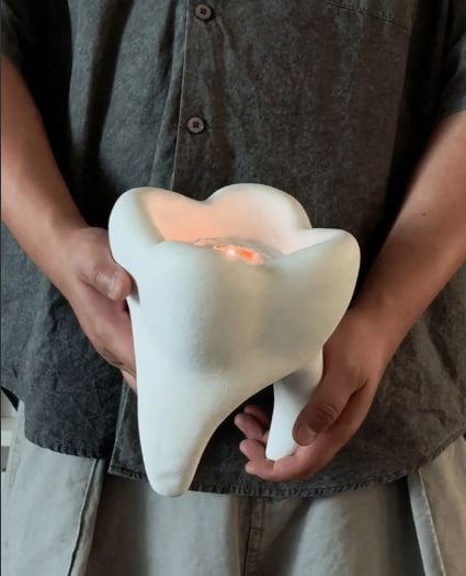 Giant Wisdom Tooth Sculpture Sand Painting Wax Aromatherapy Candle Holder (Sandstone Edition)