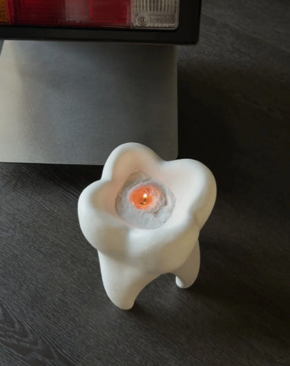 Giant Wisdom Tooth Sculpture Sand Painting Wax Aromatherapy Candle Holder (Sandstone Edition)
