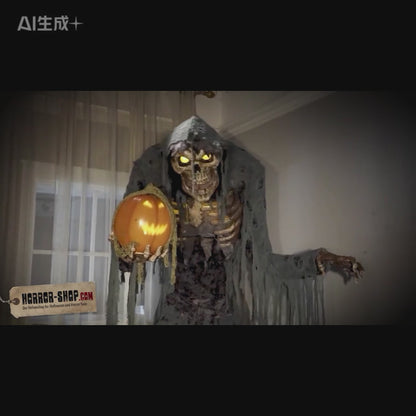 Giant Jack Reaper With Talking Pumpkin Halloween Animatronic