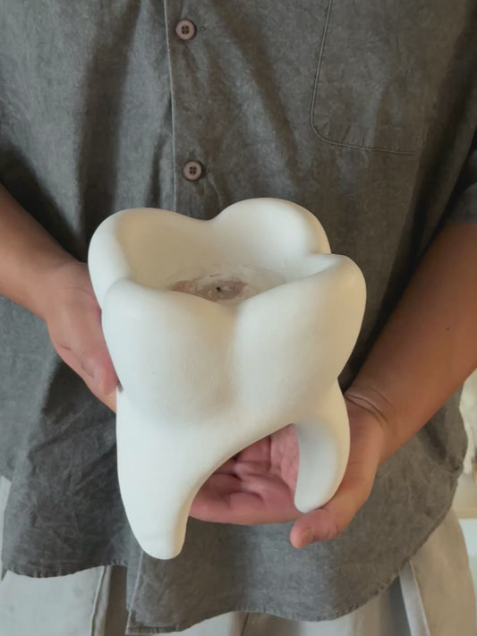 Giant Wisdom Tooth Sculpture Sand Painting Wax Aromatherapy Candle Holder (Sandstone Edition)