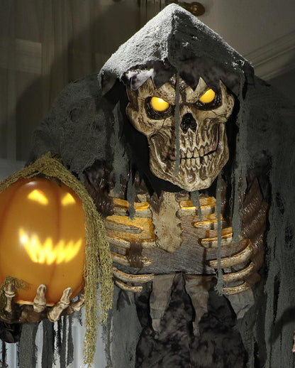 Giant Jack Reaper With Talking Pumpkin Halloween Animatronic